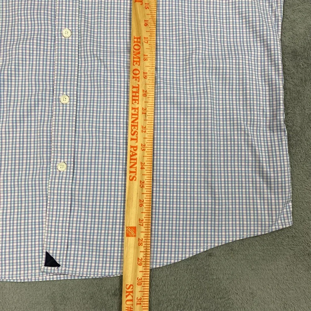 UNTUCKIt Mens XXL Button Down Blue Pink Gingham Check Performance‎ Shirt